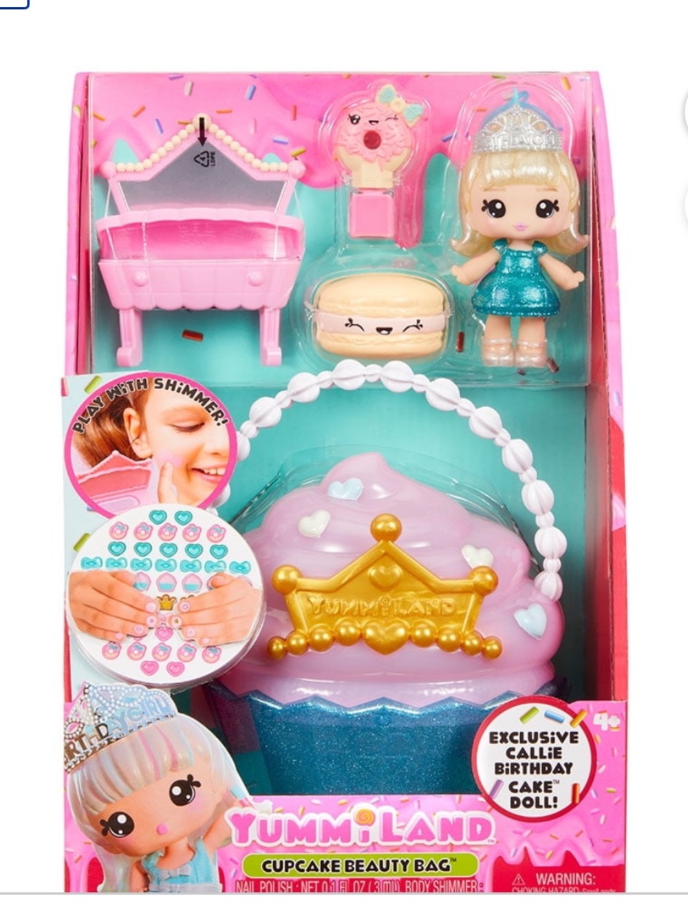 Yummi-Land Cupcake Beauty Bag Playset Callie Birthday Cake Doll NIB